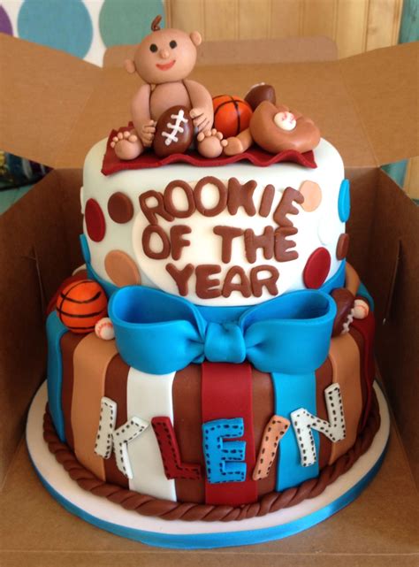 Rookie of the year; sports theme baby shower cake | Cakes by Sarah's Sweets | Pinterest | Shower ...