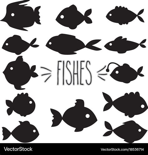 Fish silhouette Royalty Free Vector Image - VectorStock