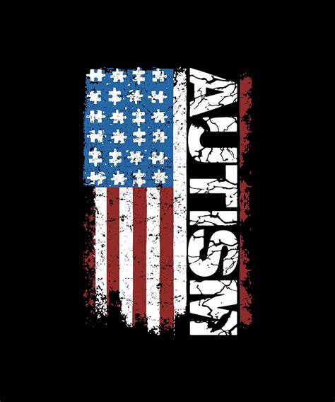 American Flag Autism Atheist Digital Art by Ashton Kellett - Fine Art America