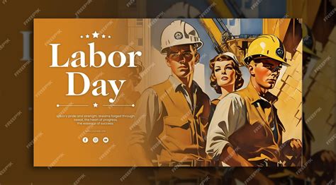 Premium PSD | Vintage labor day posters evoke timeless pride and dedication