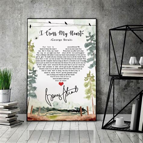 George Strait I Cross My Heart Lyric Song Poster Pure Country | Etsy