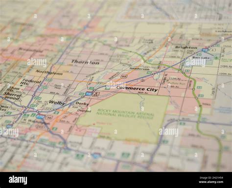 Map of the city of Commerce City, CO Stock Photo - Alamy