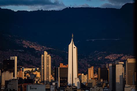 Skyline of Medellin, Colombia with the View of Coltejer Building · Free ...