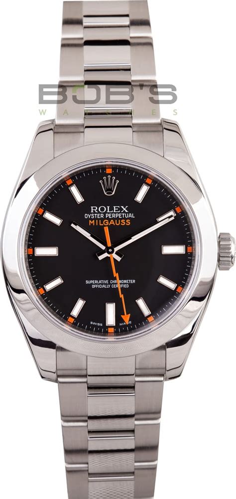 Rolex Milgauss Black Dial Stainless Steel 116400V - Bob's Watches