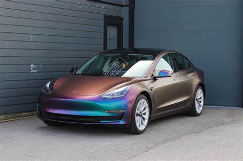 Tesla Model 3 car wrap Chameleon Wrap | Vancouver