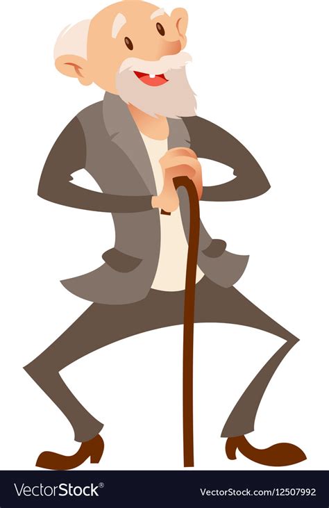 Happy old man Royalty Free Vector Image - VectorStock