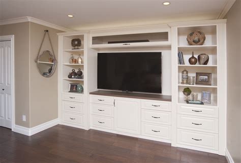 Media Centers | Full Wall Cabinetry | Antique White | Living room ...