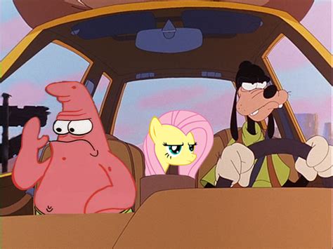 Goofy, Patrick and Fluttershy on a boring car drive | Goofy movie, Memes, Spongebob