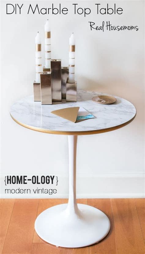 DIY Faux Marble Top Table ⋆ Real Housemoms