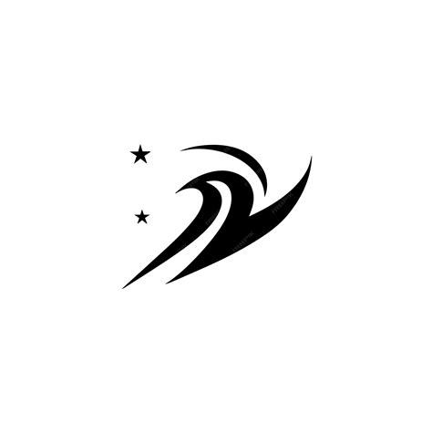 Premium Vector | Logo shooting star black and white isolated