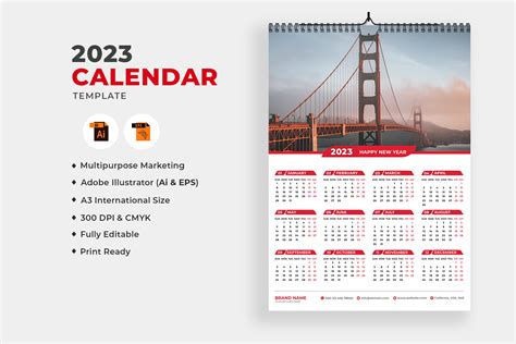 Wall Calendar Design Template Graphic by DesignLens · Creative Fabrica