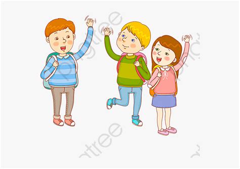 Student Goodbye Png - Clipart Children Leaving School, Transparent Png , Transparent Png Image ...