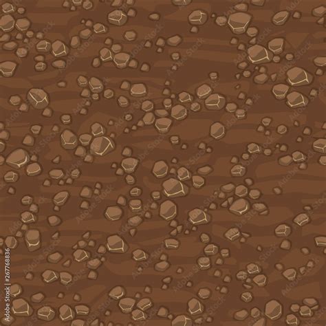 Cartoon seamless texture ground with small stones for concept design. Cute seamless pattern ...