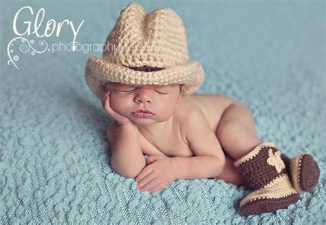 Crochet Cowboy Outfit Pattern Ideas - The WHOot | Baby cowboy hat, Newborn cowboy, Baby cowboy