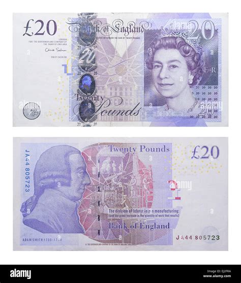 banknote 20 British pound (front and back side Stock Photo - Alamy