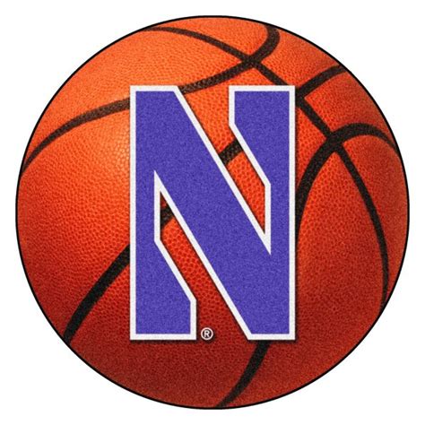 FanMats® 833 - "Basketball" NCAA Northwestern University Round Nylon ...