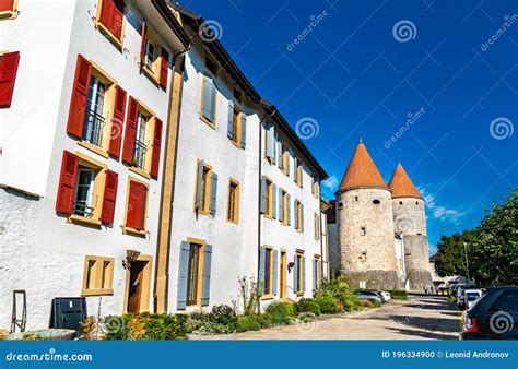 Yverdon-les-Bains Castle in the Canton of Vaud, Switzerland Stock Photo - Image of scenery, city ...