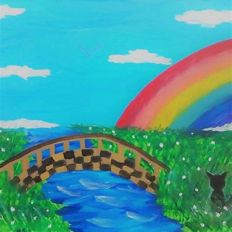 'My Rainbow Bridge' Poster by Kamira Gayle | Acrylic painting canvas, Rainbow bridge ...