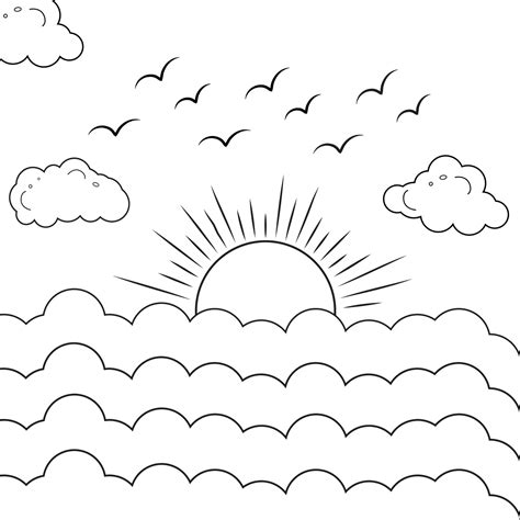 Sun And Clouds Coloring Pages