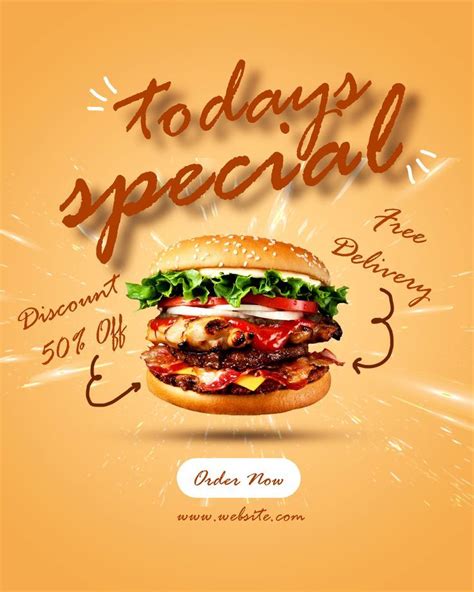 fastfood burger post design for social media marketing and digital marketing in photoshop ...