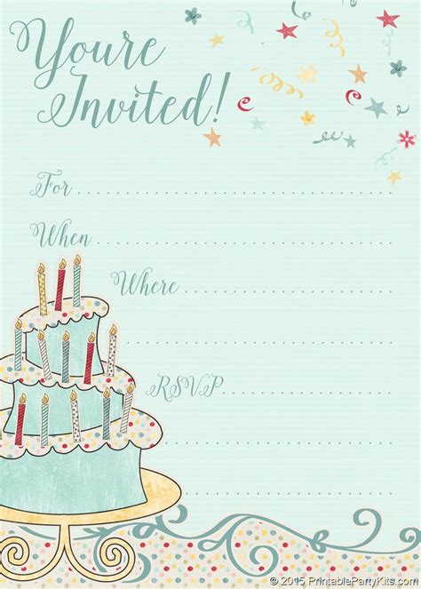 FREE Printable Whimsical Birthday Party Invitation Template | Birthday ...