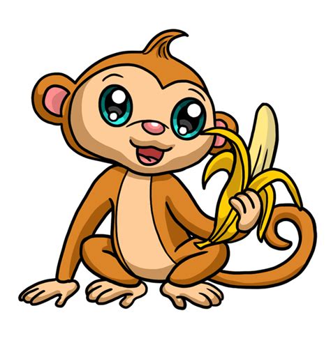 Learn how to draw a Cute Monkey step by step for beginners - EASY TO ...