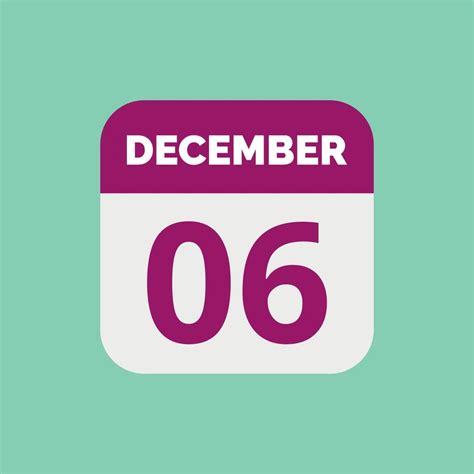 December 6 Calendar Date Icon 23202826 Vector Art at Vecteezy