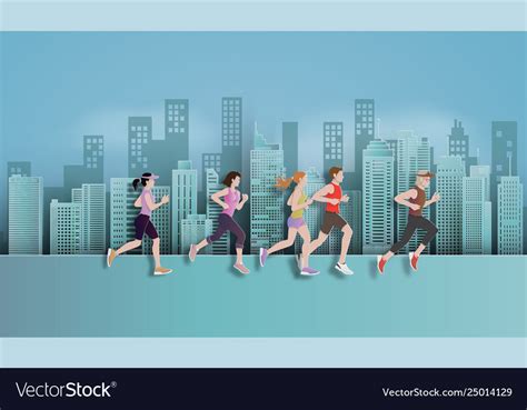 Running marathon Royalty Free Vector Image - VectorStock