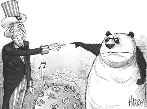 Political Cartoon on the origin of COVID-19: US and China pointing ...