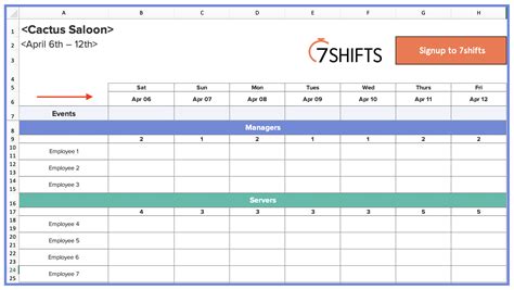 How to Make a Restaurant Work Schedule (with Free Excel Template) | 7shifts