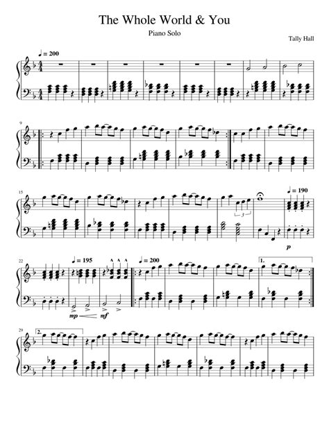 The Whole World & You Sheet music for Piano (Solo) | Musescore.com