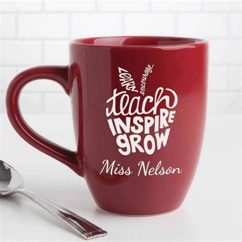 Personalized Bistro 14.5 oz Coffee Mug For Teacher, Customized Coffee Mug, Teachers Appreciation ...