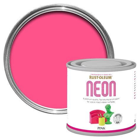 Rust-Oleum Rust-Oleum Pink Matt Neon Paint 125 ml | Departments | DIY at B&Q