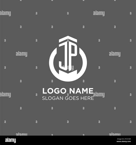 Initial JP circle round line logo, abstract company logo design ideas vector graphic Stock ...