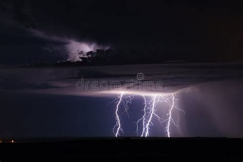 Lightning storm at night stock image. Image of electricity - 109047037