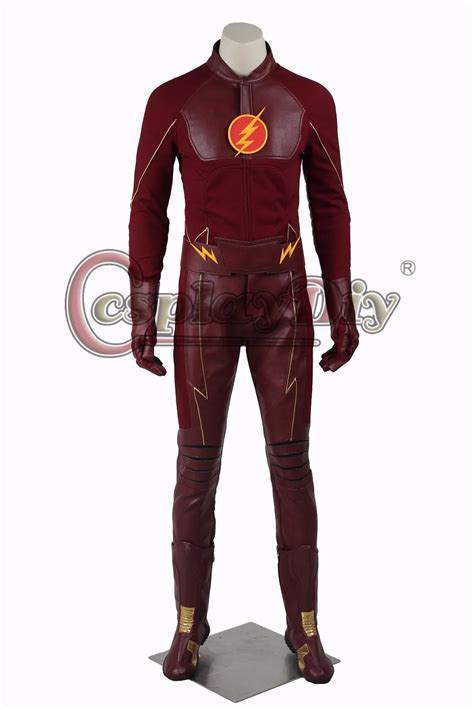 Cosplaydiy The Flash( First Seacon) Barry Allen Cosplay Costume Adult ...