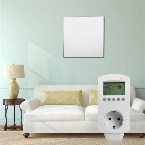 360w Infrared Panel Heater Digital Plug Thermostat Controlled Room ...