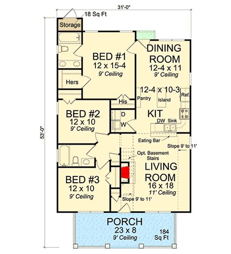 3 Bedroom Floor Plan With Dimensions – Two Birds Home