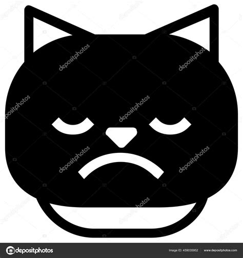 Cat Emoticon Sad Icon Solid Style Stock Vector by ©iconfinder 459035952