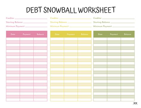 Debt Trackers & Debt Snowball Worksheets - 35 Pages - PrintaBulk