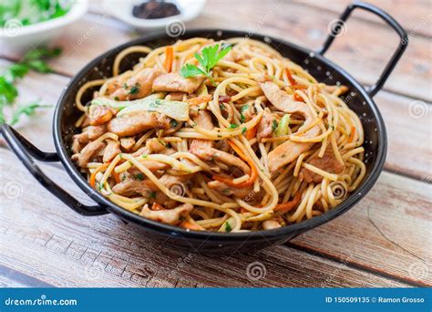 Chicken fried noodles stock image. Image of dinner, oriental - 150509135