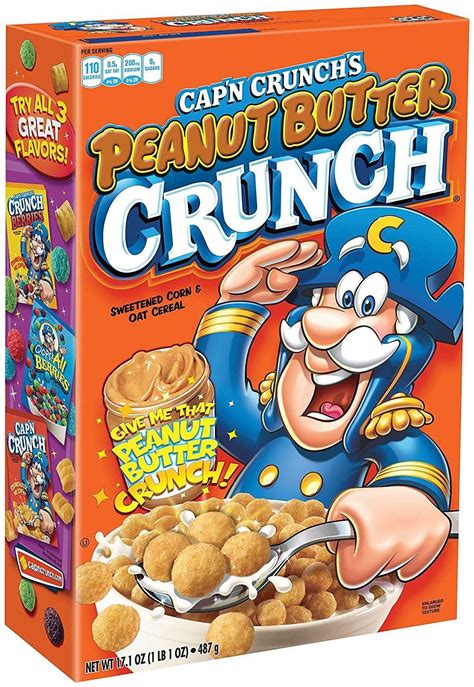 Cap'n Crunch Breakfast Cereal, Peanut Butter Crunch, 17.1 oz Box