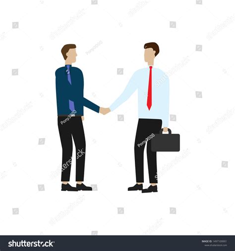 Two People Meet Flat Cartoon Character Stock Vector (Royalty Free ...