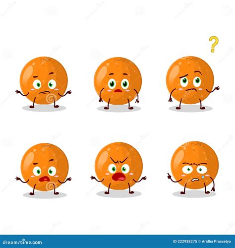 Cartoon Character of Tangerine with What Expression Stock Vector ...