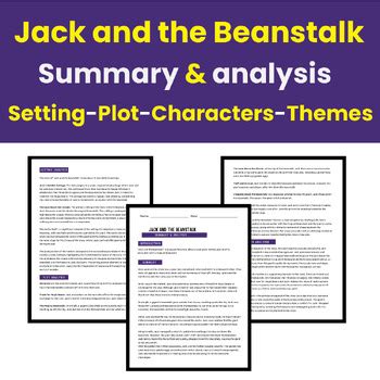 Jack and the Beanstalk Summary & Analysis: Setting, Plot, Characters, &Themes.