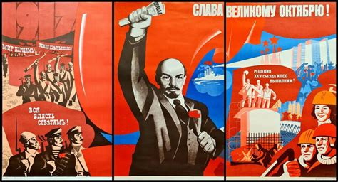 RUSSIAN REVOLUTION LENIN BOLSHEVIKS ☆1978 USSR SOVIET COMMUNIST POSTER ...