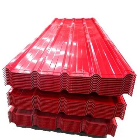 Color Coated Red Trafford Roofing Sheet, Thickness: 0.4 mm at Rs 33/square feet in Alappuzha