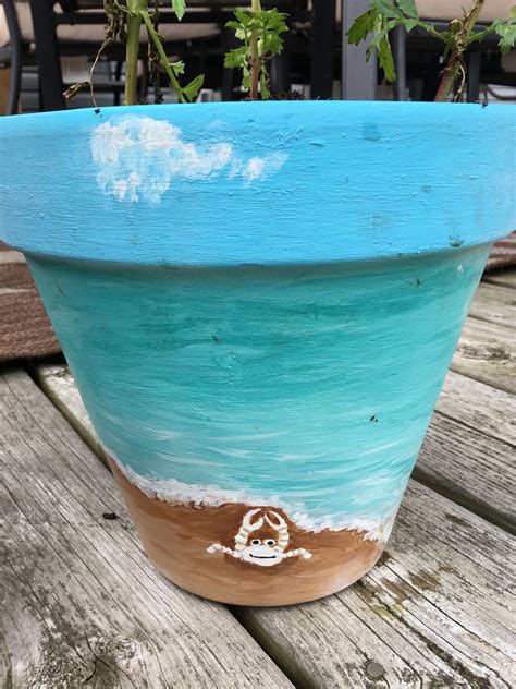 Water Barrel, Painted Clay Pots, Outdoor Crafts, Barrels, Serving Bowls, Planter Pots, Beach ...