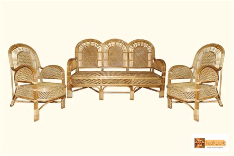 Bamrane Cane Sofa Set.One 3 Seater+2 Single Seater – teakpark