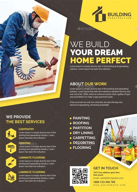 Construction Flyers Bundle | Graphic design brochure, Graphic design ads, Pamphlet design